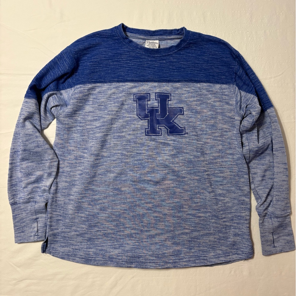 Pressbox Blue and Light Blue blended long sleeved sweater with UK logo